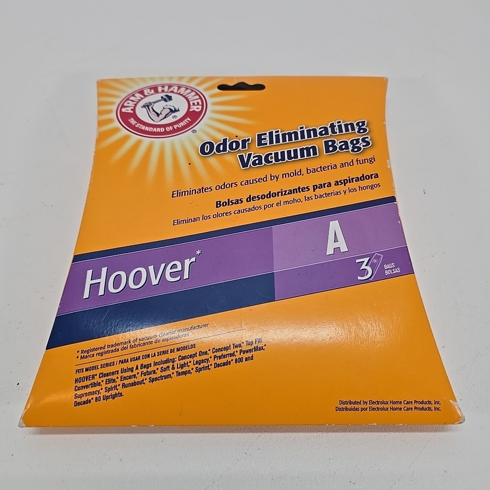 2 Pack Arm & Hammer HOOVER Type A Odor Eliminating Vacuum Bags